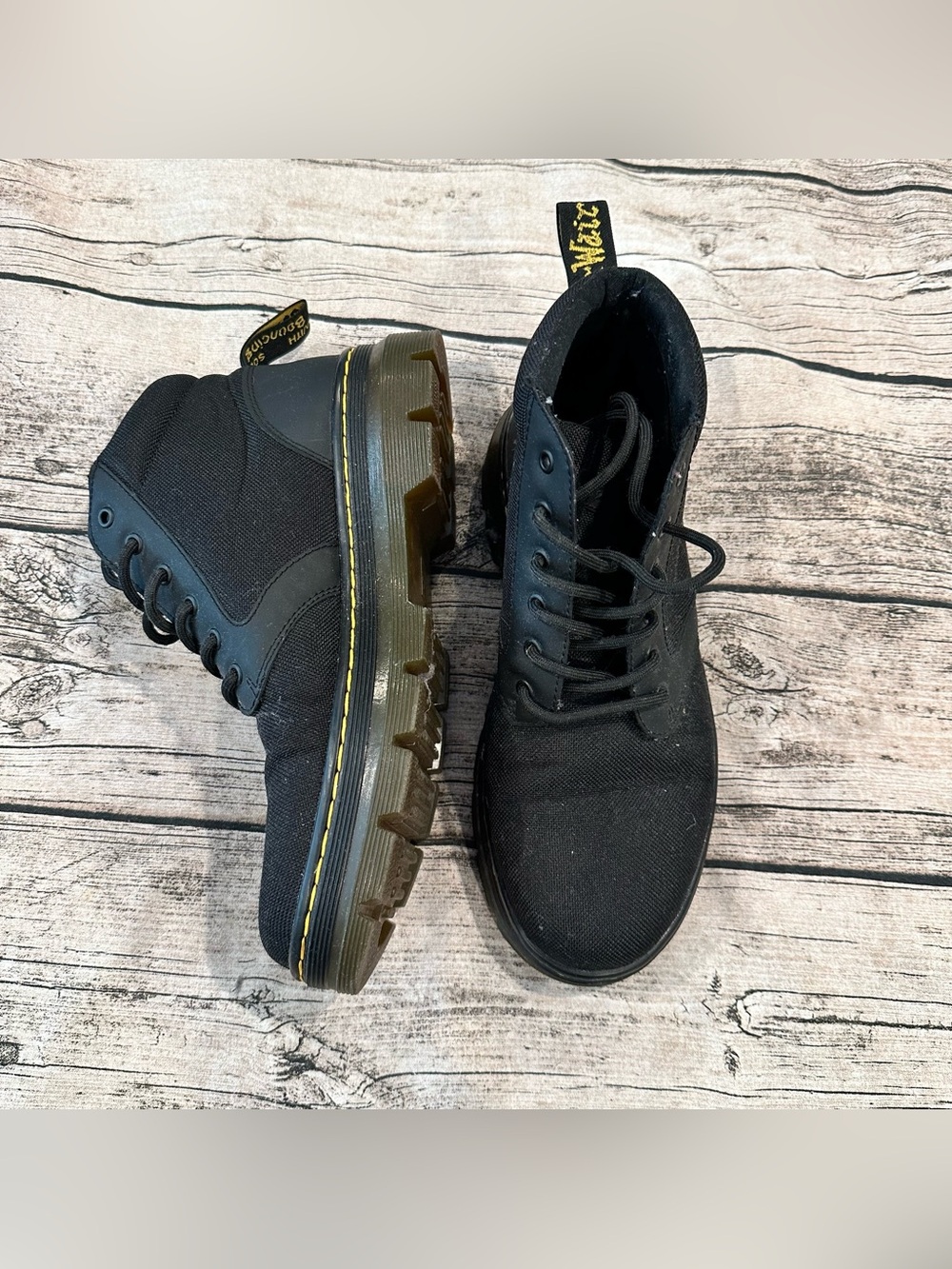 New Without Box Dr. Martens Black Canvas Lace-Up “Bonny” Boots Size 8